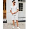 COOFANDY Men’s Track Suits 2 Piece Set Quarter Zip Polo Shirt and Shorts Set Summer Casual Outfits(White)
