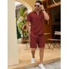 COOFANDY Men’s Track Suits 2 Piece Set Quarter Zip Polo Shirt and Shorts Set Summer Casual Outfits(Wine Red)