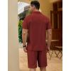 COOFANDY Men’s Track Suits 2 Piece Set Quarter Zip Polo Shirt and Shorts Set Summer Casual Outfits(Wine Red)