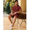 COOFANDY Men’s Track Suits 2 Piece Set Quarter Zip Polo Shirt and Shorts Set Summer Casual Outfits(Wine Red)