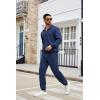 COOFANDY Men’s Tracksuit 1/4 zip Jogging Suit Sets with Pocket Causal Sports Outfits Navy Blue L