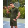 COOFANDY Men’s Tracksuit 2 Piece Hooded Athletic Sweatsuit Short Sleeve Casual Sports Hoodie Shorts Set(Army Green)