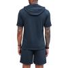 COOFANDY Men’s Tracksuit 2 Piece Hooded Athletic Sweatsuit Short Sleeve Casual Sports Hoodie Shorts Set(Blue)