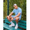 COOFANDY Men’s Tracksuit 2 Piece Hooded Athletic Sweatsuit Short Sleeve Casual Sports Hoodie Shorts Set(Light Blue)