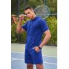 COOFANDY Men’s Tracksuit 2 Piece Hooded Athletic Sweatsuit Short Sleeve Casual Sports Hoodie Shorts Set(Royal Blue)