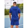 COOFANDY Men’s Tracksuit 2 Piece Hooded Athletic Sweatsuit Short Sleeve Casual Sports Hoodie Shorts Set(Royal Blue)