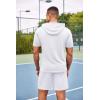 COOFANDY Men’s Tracksuit 2 Piece Hooded Athletic Sweatsuit Short Sleeve Casual Sports Hoodie Shorts Set(White)