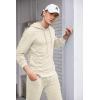 COOFANDY Men’s Tracksuit 2 Piece Hooded Athletic Sweatsuits Casual Running Jogging Sport Suit Sets(Beige)