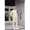 COOFANDY Men’s Tracksuit 2 Piece Hooded Athletic Sweatsuits Casual Running Jogging Sport Suit Sets(Beige)