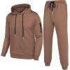 COOFANDY Men’s Tracksuit 2 Piece Hooded Athletic Sweatsuits Casual Running Jogging Sport Suit Sets(Brown)