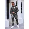 COOFANDY Men’s Tracksuit 2 Piece Hooded Athletic Sweatsuits Casual Running Jogging Sport Suit Sets(Grey Camo)