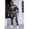 COOFANDY Men’s Tracksuit 2 Piece Hooded Athletic Sweatsuits Casual Running Jogging Sport Suit Sets(Grey Camo)