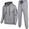 COOFANDY Men’s Tracksuit 2 Piece Hooded Athletic Sweatsuits Casual Running Jogging Sport Suit Sets(Light Grey)