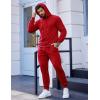 COOFANDY Men’s Tracksuit 2 Piece Hooded Athletic Sweatsuits Casual Running Jogging Sport Suit Sets(Red)