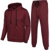 COOFANDY Men’s Tracksuit 2 Piece Hooded Athletic Sweatsuits Casual Running Jogging Sport Suit Sets(Wine Red)