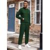 COOFANDY Men’s Tracksuit 2 Piece Hoodie Athletic Sweatsuits Casual Jogging Suit Sets(Green)