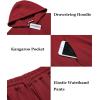 COOFANDY Men’s Tracksuit 2 Piece Hoodie Athletic Sweatsuits Casual Jogging Suit Sets(Wine Red)