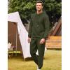 COOFANDY Men’s Tracksuit 2 Piece Hoodie Sweatsuit Sets Casual Athletic Jogging Suits Waffle Plaid Jacquard Outfits(Army Green)