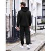 COOFANDY Men’s Tracksuit 2 Piece Hoodie Sweatsuit Sets Casual Athletic Jogging Suits Waffle Plaid Jacquard Outfits(Black)