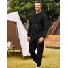 COOFANDY Men’s Tracksuit 2 Piece Hoodie Sweatsuit Sets Casual Athletic Jogging Suits Waffle Plaid Jacquard Outfits(Black)