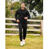 COOFANDY Men’s Tracksuit 2 Piece Hoodie Sweatsuit Sets Casual Athletic Jogging Suits Waffle Plaid Jacquard Outfits(Black)
