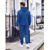 COOFANDY Men’s Tracksuit 2 Piece Hoodie Sweatsuit Sets Casual Athletic Jogging Suits Waffle Plaid Jacquard Outfits(Blue)