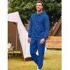 COOFANDY Men’s Tracksuit 2 Piece Hoodie Sweatsuit Sets Casual Athletic Jogging Suits Waffle Plaid Jacquard Outfits(Blue)