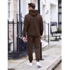 COOFANDY Men’s Tracksuit 2 Piece Hoodie Sweatsuit Sets Casual Athletic Jogging Suits Waffle Plaid Jacquard Outfits(Brown)