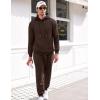 COOFANDY Men’s Tracksuit 2 Piece Hoodie Sweatsuit Sets Casual Athletic Jogging Suits Waffle Plaid Jacquard Outfits(Brown)
