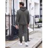 COOFANDY Men’s Tracksuit 2 Piece Hoodie Sweatsuit Sets Casual Athletic Jogging Suits Waffle Plaid Jacquard Outfits(Dark Gray)
