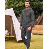 COOFANDY Men’s Tracksuit 2 Piece Hoodie Sweatsuit Sets Casual Athletic Jogging Suits Waffle Plaid Jacquard Outfits(Dark Gray)
