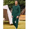 COOFANDY Men’s Tracksuit 2 Piece Hoodie Sweatsuit Sets Casual Athletic Jogging Suits Waffle Plaid Jacquard Outfits(Green)