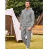 COOFANDY Men’s Tracksuit 2 Piece Hoodie Sweatsuit Sets Casual Athletic Jogging Suits Waffle Plaid Jacquard Outfits(Light Grey)