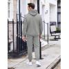 COOFANDY Men’s Tracksuit 2 Piece Hoodie Sweatsuit Sets Casual Athletic Jogging Suits Waffle Plaid Jacquard Outfits(Light Grey)