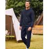 COOFANDY Men’s Tracksuit 2 Piece Hoodie Sweatsuit Sets Casual Athletic Jogging Suits Waffle Plaid Jacquard Outfits(Navy Blue)