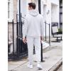 COOFANDY Men’s Tracksuit 2 Piece Hoodie Sweatsuit Sets Casual Athletic Jogging Suits Waffle Plaid Jacquard Outfits(White)