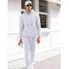 COOFANDY Men’s Tracksuit 2 Piece Hoodie Sweatsuit Sets Casual Athletic Jogging Suits Waffle Plaid Jacquard Outfits(White)