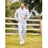 COOFANDY Men’s Tracksuit 2 Piece Hoodie Sweatsuit Sets Casual Athletic Jogging Suits Waffle Plaid Jacquard Outfits(White)