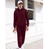 COOFANDY Men’s Tracksuit 2 Piece Hoodie Sweatsuit Sets Casual Athletic Jogging Suits Waffle Plaid Jacquard Outfits(Wine Red)