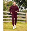 COOFANDY Men’s Tracksuit 2 Piece Hoodie Sweatsuit Sets Casual Athletic Jogging Suits Waffle Plaid Jacquard Outfits(Wine Red)