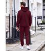 COOFANDY Men’s Tracksuit 2 Piece Hoodie Sweatsuit Sets Casual Athletic Jogging Suits Waffle Plaid Jacquard Outfits(Wine Red)