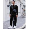 COOFANDY Men’s Tracksuit 2 Piece Long Sleeve Pullover Jogging Track Suit Athletic Casual Sweatsuit(1-black)