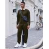 COOFANDY Men’s Tracksuit 2 Piece Long Sleeve Pullover Jogging Track Suit Athletic Casual Sweatsuit(Army Green)