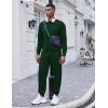 COOFANDY Men’s Tracksuit 2 Piece Long Sleeve Pullover Jogging Track Suit Athletic Casual Sweatsuit(Dark Green)