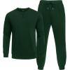 COOFANDY Men’s Tracksuit 2 Piece Long Sleeve Pullover Jogging Track Suit Athletic Casual Sweatsuit(Dark Green)