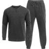 COOFANDY Men’s Tracksuit 2 Piece Long Sleeve Pullover Jogging Track Suit Athletic Casual Sweatsuit(Dark Grey)