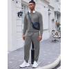 COOFANDY Men’s Tracksuit 2 Piece Long Sleeve Pullover Jogging Track Suit Athletic Casual Sweatsuit(Gray)