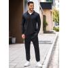 COOFANDY Men’s Tracksuit 2 Piece Quarter Zip Polo Athletic Sweatsuits Casual Running Jogging Sport Suit Sets(All Black)