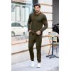 COOFANDY Men’s Tracksuit 2 Piece Quarter Zip Polo Athletic Sweatsuits Casual Running Jogging Sport Suit Sets(Army Green)