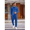 COOFANDY Men’s Tracksuit 2 Piece Quarter Zip Polo Athletic Sweatsuits Casual Running Jogging Sport Suit Sets(Blue)